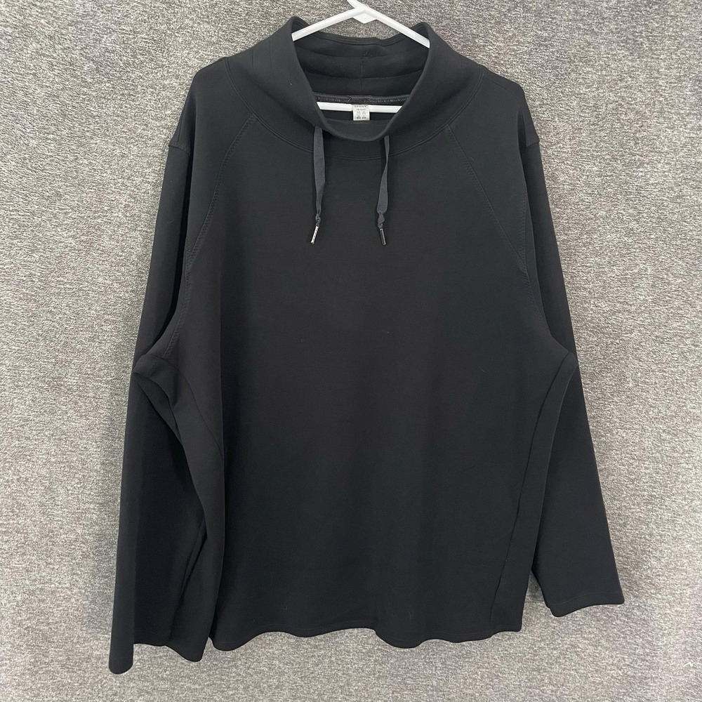 Spanx Tunic Top Womens 3X Black‎ AirEssentials Mock Neck Long Sleeve Plus